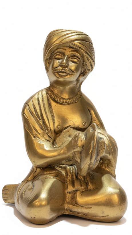 Brass Village Musician Figurine
