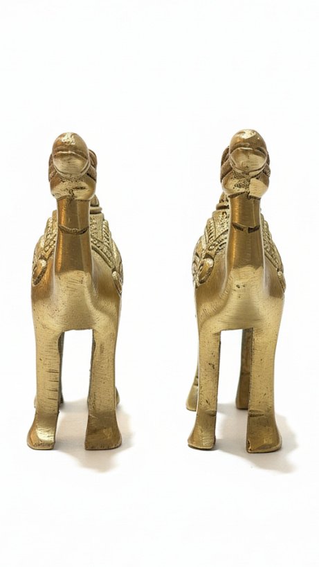 Handcrafted Brass Camel Figurine Set (Pair)