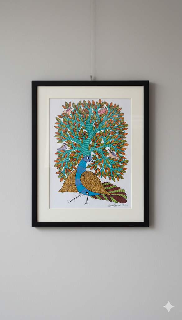 The Azure Guardian: A Gond Bird of the Forest