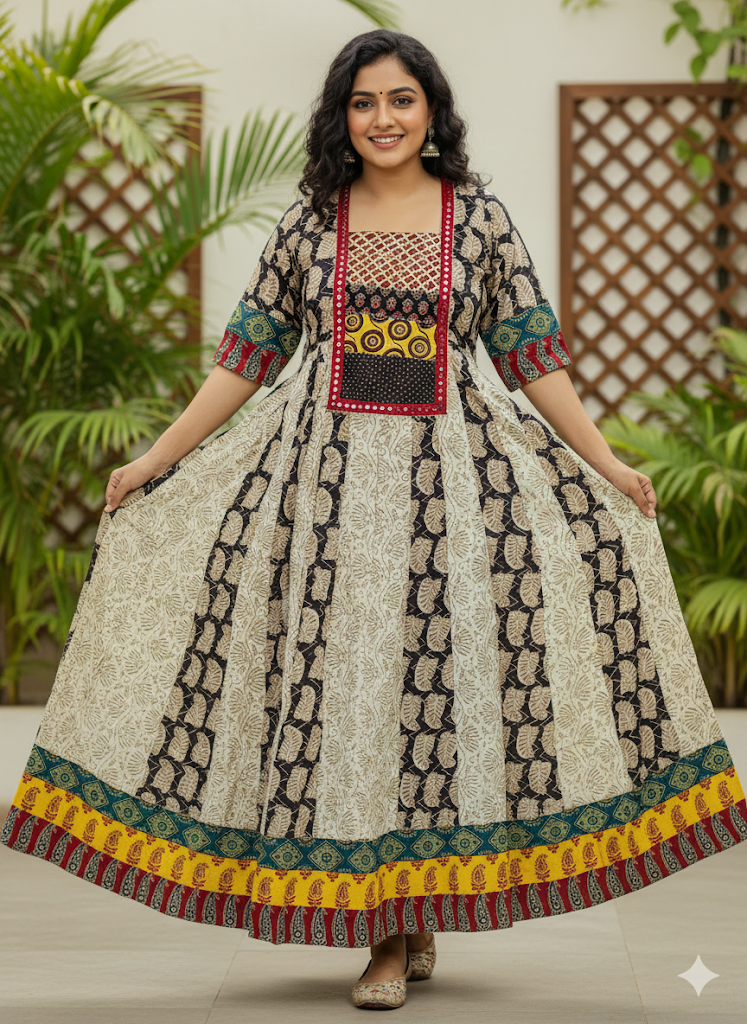 Multicolor Ethnic Printed Anarkali Kurta