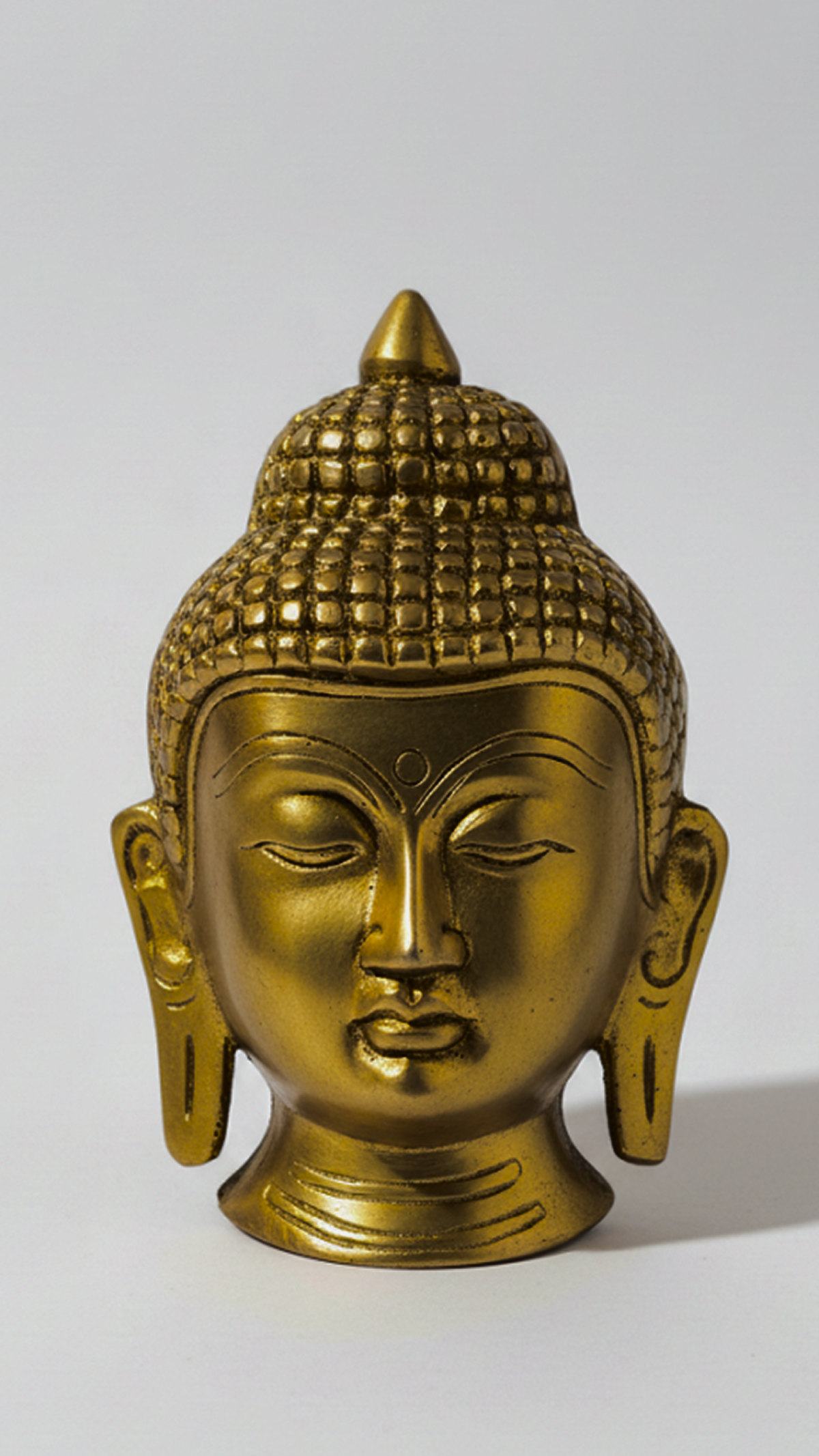 Handcrafted Brass Buddha Head Idol – Symbol of Peace & Mindfulness